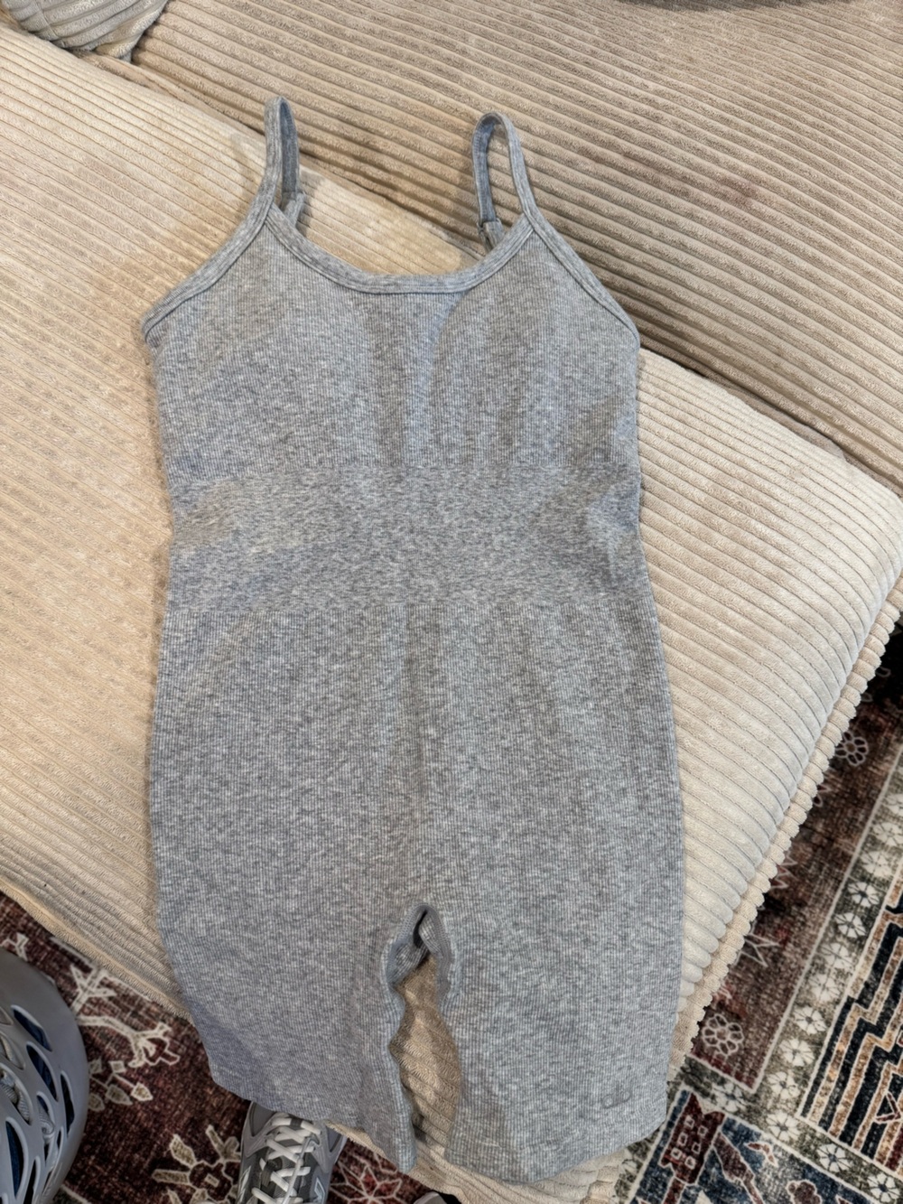 ALO Yoga Heather Gray Knit Romper Tank